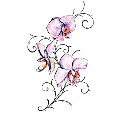 Orchid Design Water Transfer Temporary Tattoo(fake Tattoo) Stickers NO.11221